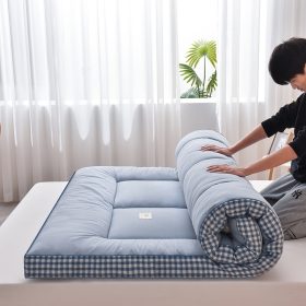 Mattress Topper Thicker Mattress Tatami Single/Queen/King Foldable (10mm thickness) - Blue - Image 2