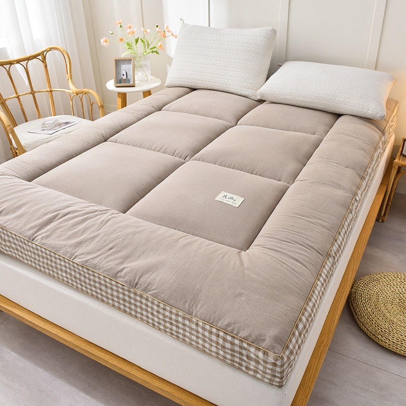 Mattress Topper Thicker Mattress Tatami Single/Queen/King Foldable (10mm thickness) - Khaki