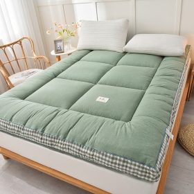 Mattress Topper Thicker Mattress Tatami Single/Queen/King Foldable (10mm thickness) - Green - Image 1