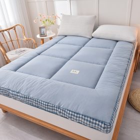 Mattress Topper Thicker Mattress Tatami Single/Queen/King Foldable (10mm thickness) - Blue - Image 1