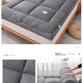 Mattress Topper Thicker Mattress Tatami Single/Queen/King Foldable (10mm thickness) - Grey - Image 3