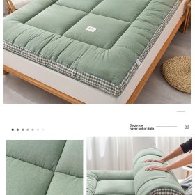 Mattress Topper Thicker Mattress Tatami Single/Queen/King Foldable (10mm thickness) - Green - Image 3