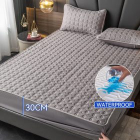 Waterproof Mattress Protector Cover Fitted Bedsheet Set Queen/King /Single/Super Single - Grey