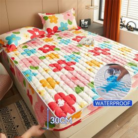 Waterproof Mattress Protector Cover Fitted Bedsheet Set Queen/King /Single/Super Single - Flower Spring - Image 1