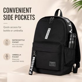Unisex Canvas Backpack Lightweight, Comfortable, Durable, Spacious and Easy to Carry for School, College, Travel, Work - Black - Image 3
