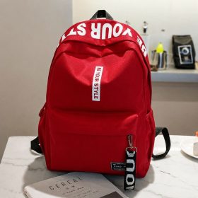 Unisex Canvas Backpack Lightweight, Comfortable, Durable, Spacious and Easy to Carry for School, College, Travel, Work - Red - Image 1
