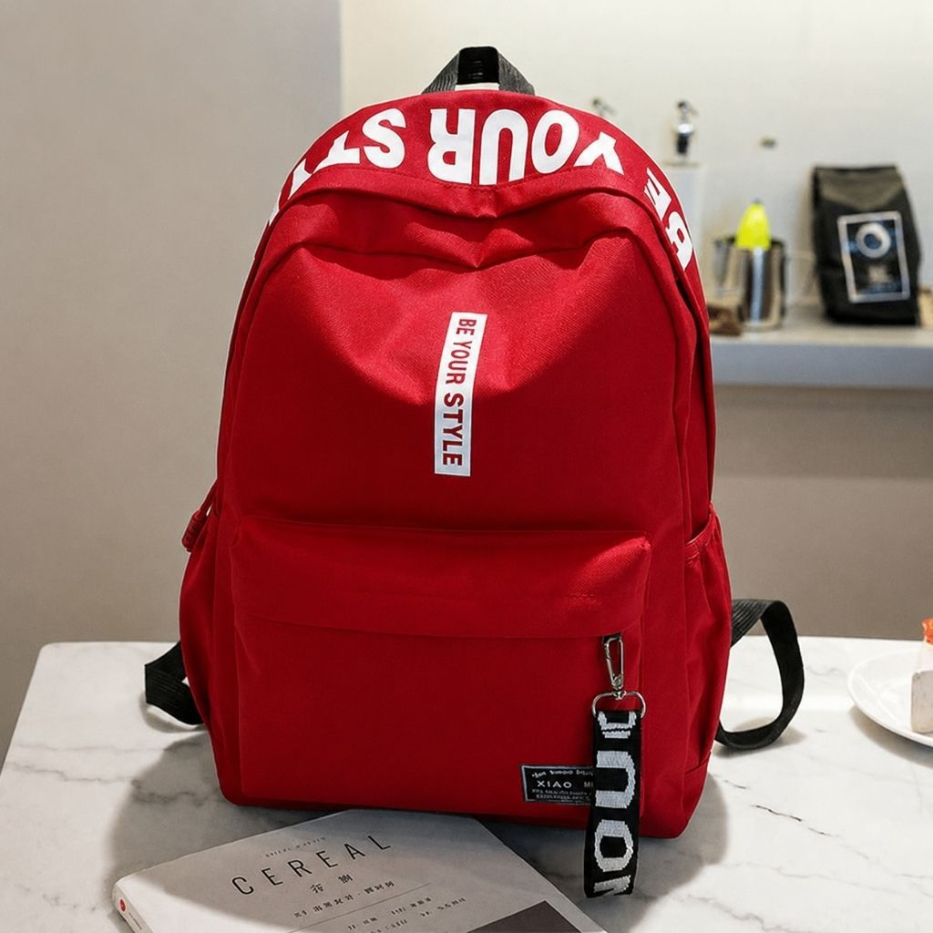 Unisex Canvas Backpack Lightweight, Comfortable, Durable, Spacious and Easy to Carry for School, College, Travel, Work - Red