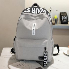 Unisex Canvas Backpack Lightweight, Comfortable, Durable, Spacious and Easy to Carry for School, College, Travel, Work - Grey - Image 1