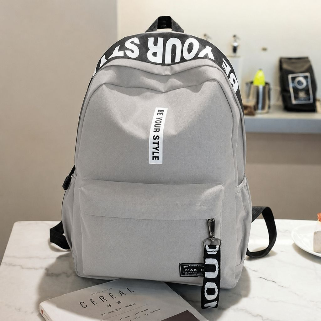 Unisex Canvas Backpack Lightweight, Comfortable, Durable, Spacious and Easy to Carry for School, College, Travel, Work - Grey