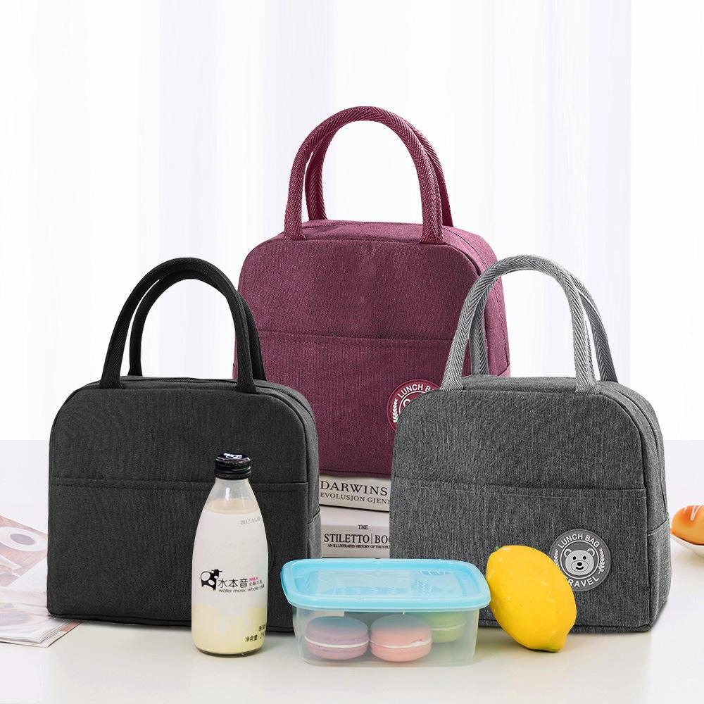 Insulated Lunch Bag Thermal Waterproof Tote Bag for Adults Kids Reusable Cooler Bag Large Capacity Bag - Black