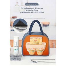 Insulated Lunch Bag Thermal Waterproof Tote Bag for Adults Kids Reusable Cooler Bag Large Capacity Bag - Black - Image 8