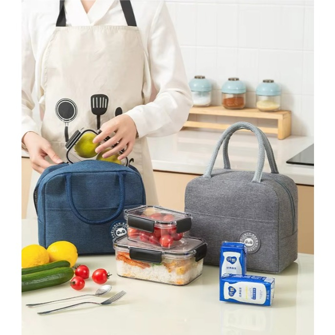 Insulated Lunch Bag Thermal Waterproof Tote Bag for Adults Kids Reusable Cooler Bag Large Capacity Bag - Black