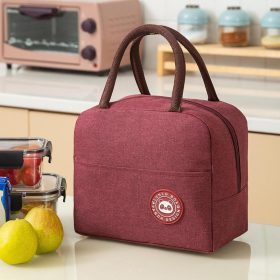 Insulated Lunch Bag Thermal Waterproof Tote Bag for Adults Kids Reusable Cooler Bag Large Capacity Bag - Red - Image 1