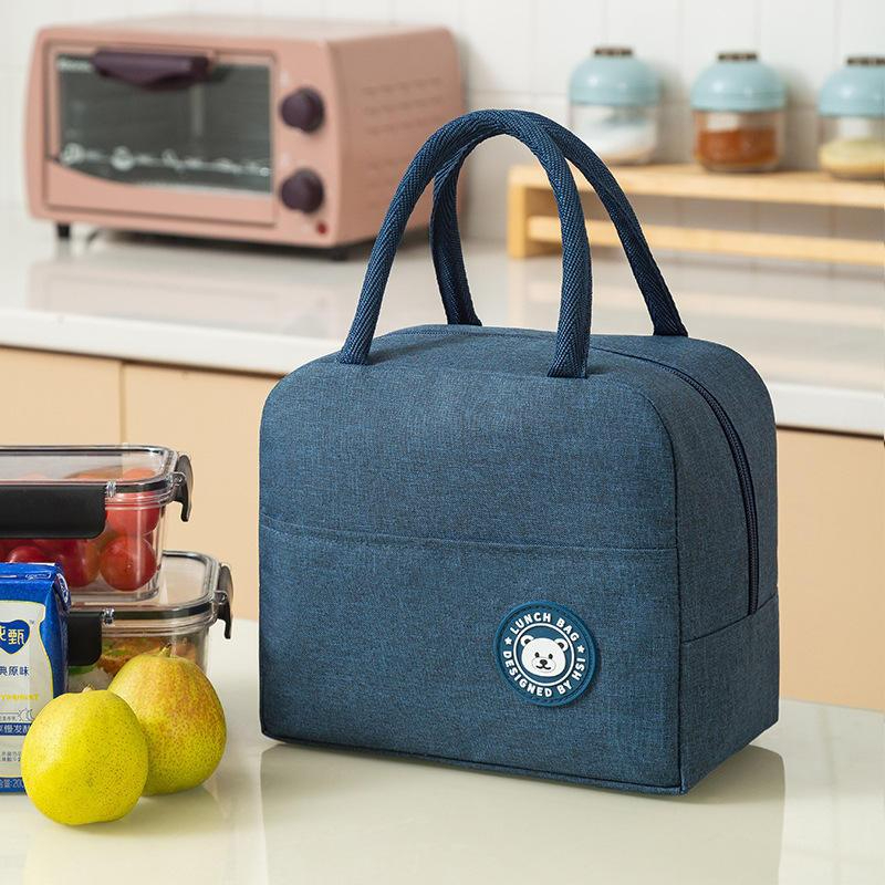 Insulated Lunch Bag Thermal Waterproof Tote Bag for Adults Kids Reusable Cooler Bag Large Capacity Bag - Blue
