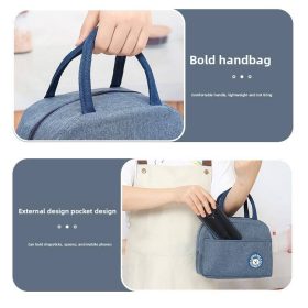 Insulated Lunch Bag Thermal Waterproof Tote Bag for Adults Kids Reusable Cooler Bag Large Capacity Bag - Black - Image 7