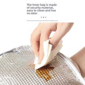 Insulated Lunch Bag Thermal Waterproof Tote Bag for Adults Kids Reusable Cooler Bag Large Capacity Bag - Black - Image 9