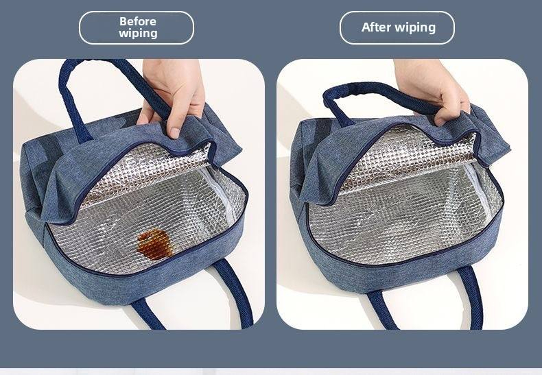 Insulated Lunch Bag Thermal Waterproof Tote Bag for Adults Kids Reusable Cooler Bag Large Capacity Bag - Black