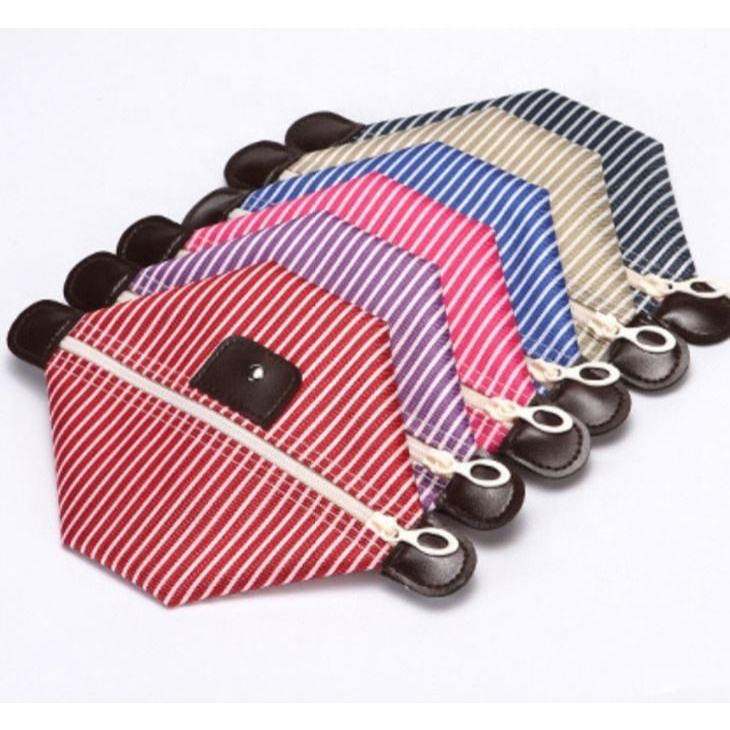 Multi-Purpose Colorful Stripe Pouch for Makeup, Stationery & Accessories - Blue