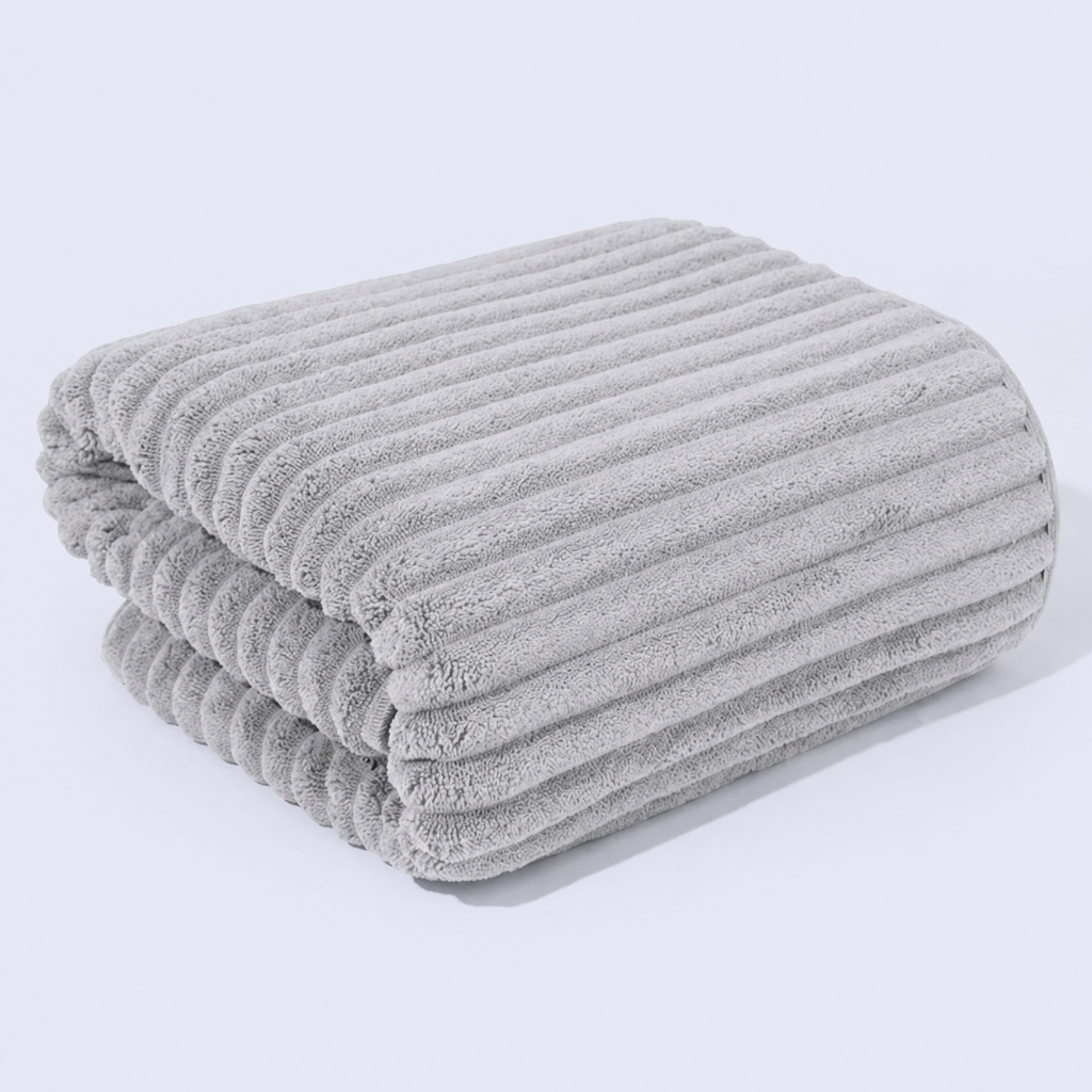 Quick Dry Super Absorbent Soft Thick Towel – Comfort Cotton For Home, Hotel & Travel - Light Grey