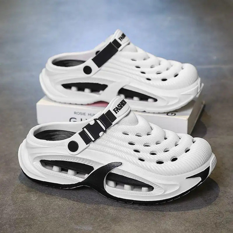 Men's Outdoor EVA Clogs Thick-Soled, Anti-Slip, Lightweight, and Durable, Suitable for the Beach and Fishing - White