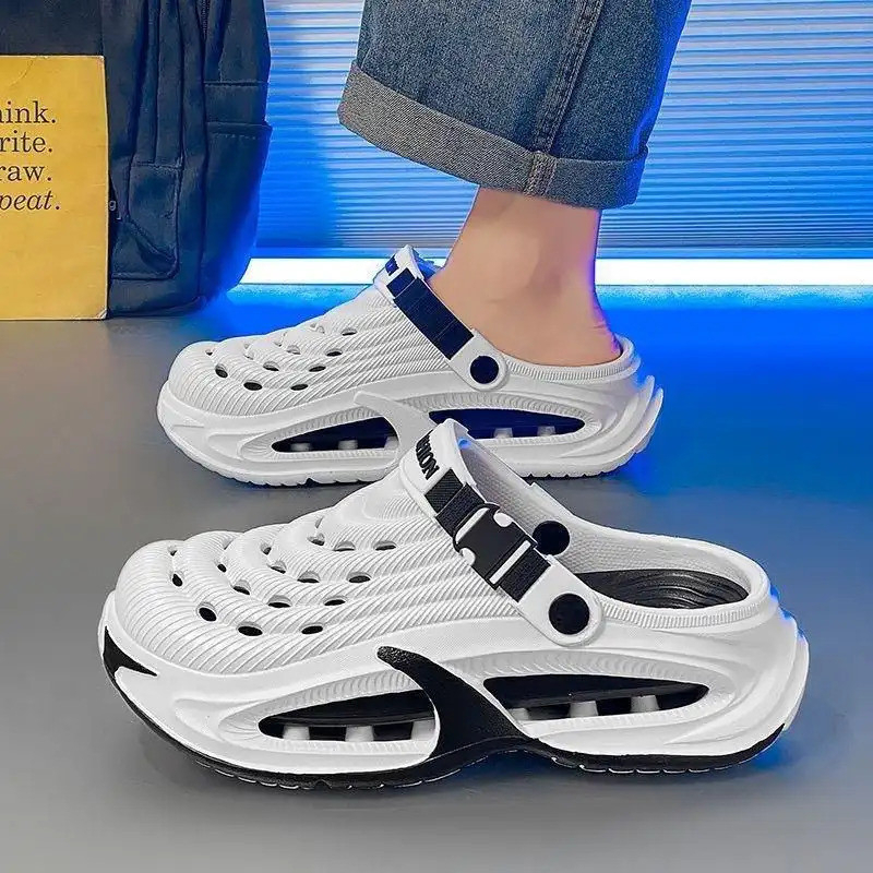 Men's Outdoor EVA Clogs Thick-Soled, Anti-Slip, Lightweight, and Durable, Suitable for the Beach and Fishing - White