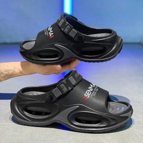 Men's Sandals EVA 2026 Viral Thick Sole Anti-Slip Lightweight Breathable Waterproof Casual Outdoor - Black - Image 1