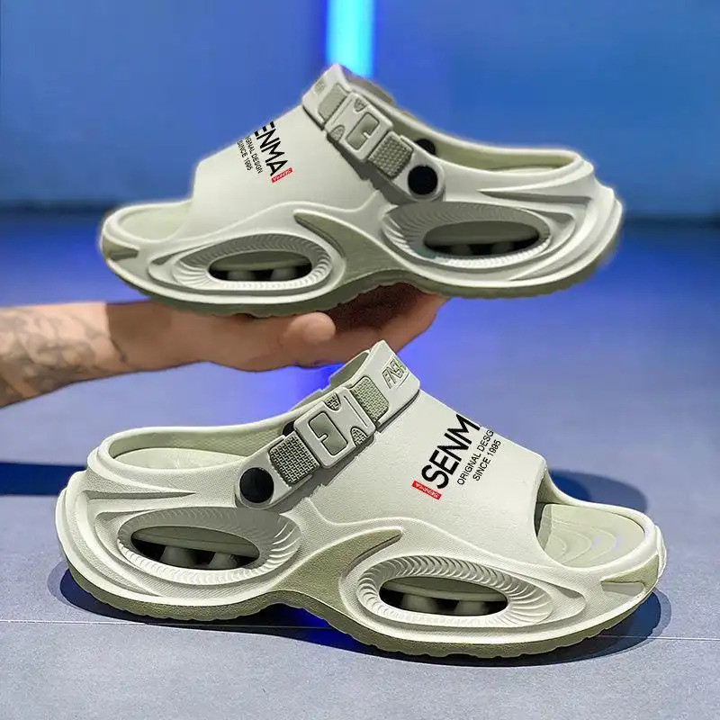 Men's Sandals EVA 2026 Viral Thick Sole Anti-Slip Lightweight Breathable Waterproof Casual Outdoor - Green
