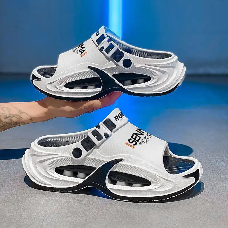 Men's Sandals EVA 2026 Viral Thick Sole Anti-Slip Lightweight Breathable Waterproof Casual Outdoor - White