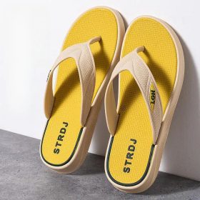 Slipper Men Casual Flip Flops Soft EVA Japan Indoor Daily Wear - Yellow - Image 2