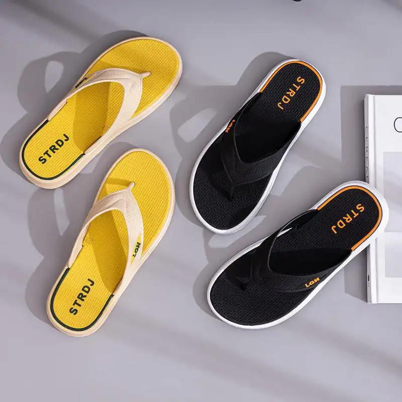 Slipper Men Casual Flip Flops Soft EVA Japan Indoor Daily Wear - Black