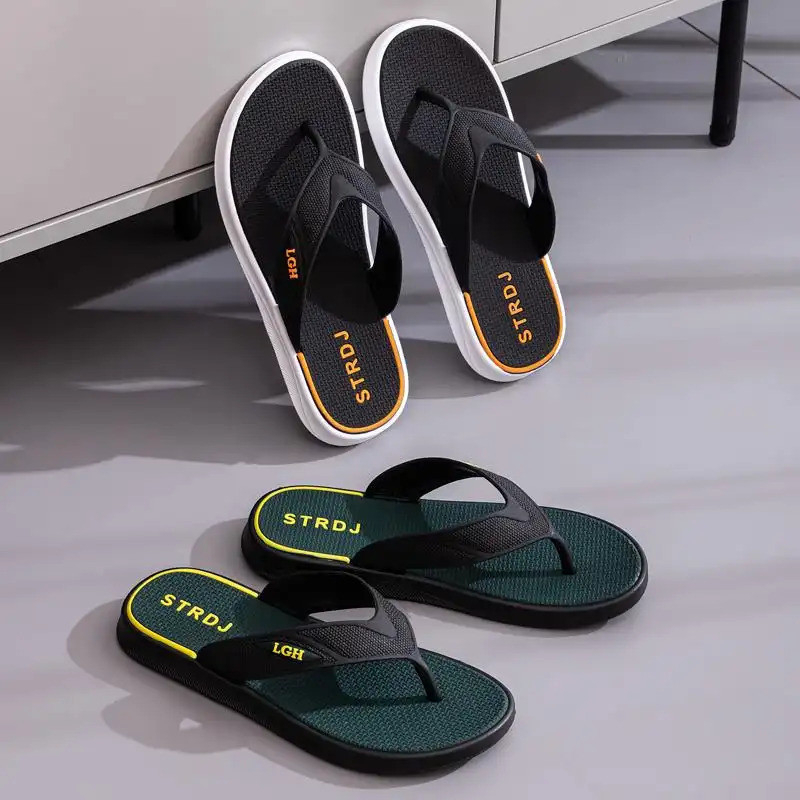 Slipper Men Casual Flip Flops Soft EVA Japan Indoor Daily Wear - Black
