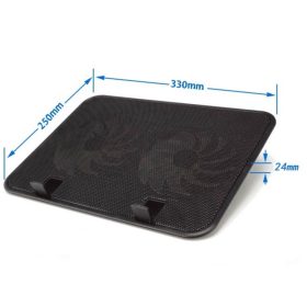 Notebook Dual Big Fans Cooling Cooler USB 14 inch Laptop Cooler - Red - Image 2