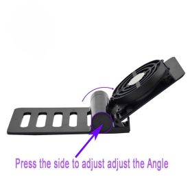 USB Desk Phone Tablets Fan Quiet Cooling Pad Radiator with Foldable Stand Holder - Black - Image 7