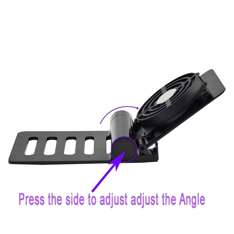 USB Desk Phone Tablets Fan Quiet Cooling Pad Radiator with Foldable Stand Holder - Black