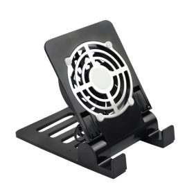 USB Desk Phone Tablets Fan Quiet Cooling Pad Radiator with Foldable Stand Holder - Black - Image 1