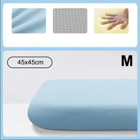 Memory Foam Ice Silk Elastic Fabric Seat Cushion Soft Office Chair Pad Car Seat Pad For Long Sitting Lumbar Support Pain Relief - Blue M