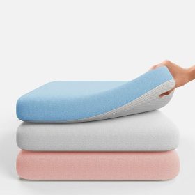 Memory Foam Ice Silk Elastic Fabric Seat Cushion Soft Office Chair Pad Car Seat Pad For Long Sitting Lumbar Support Pain Relief - Blue S - Image 2