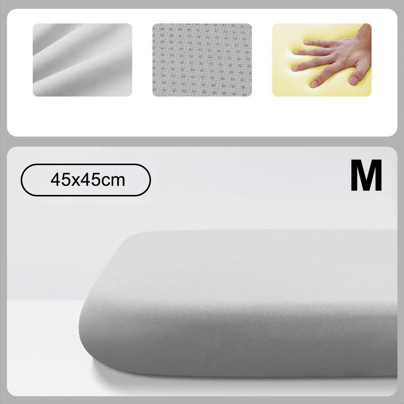 Memory Foam Ice Silk Elastic Fabric Seat Cushion Soft Office Chair Pad Car Seat Pad For Long Sitting Lumbar Support Pain Relief - Grey M