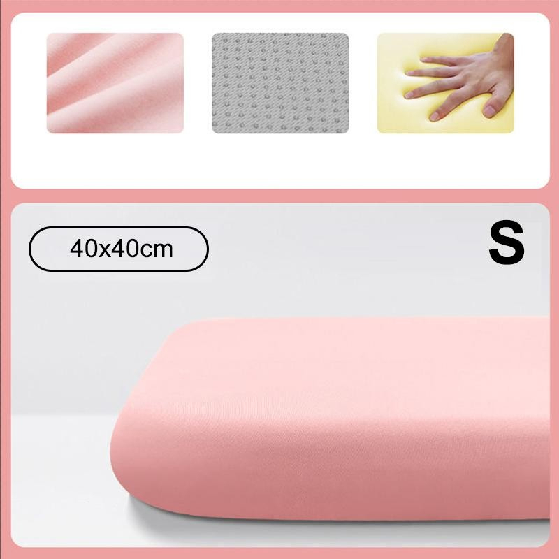 Memory Foam Ice Silk Elastic Fabric Seat Cushion Soft Office Chair Pad Car Seat Pad For Long Sitting Lumbar Support Pain Relief - Pink S
