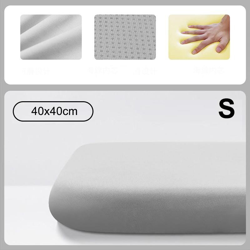 Memory Foam Ice Silk Elastic Fabric Seat Cushion Soft Office Chair Pad Car Seat Pad For Long Sitting Lumbar Support Pain Relief - Grey S