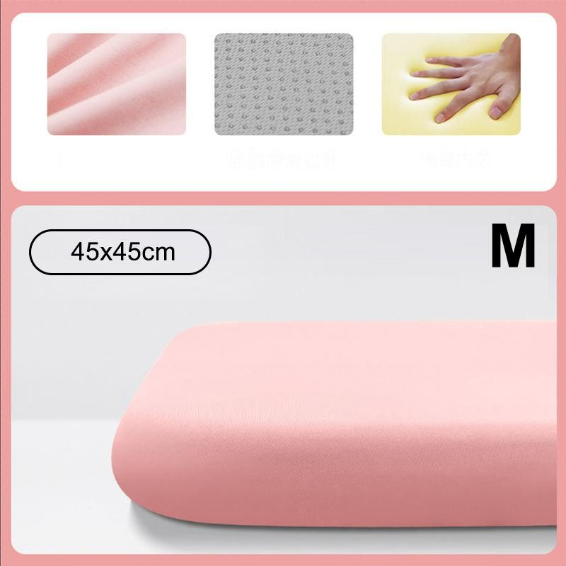 Memory Foam Ice Silk Elastic Fabric Seat Cushion Soft Office Chair Pad Car Seat Pad For Long Sitting Lumbar Support Pain Relief - Pink M