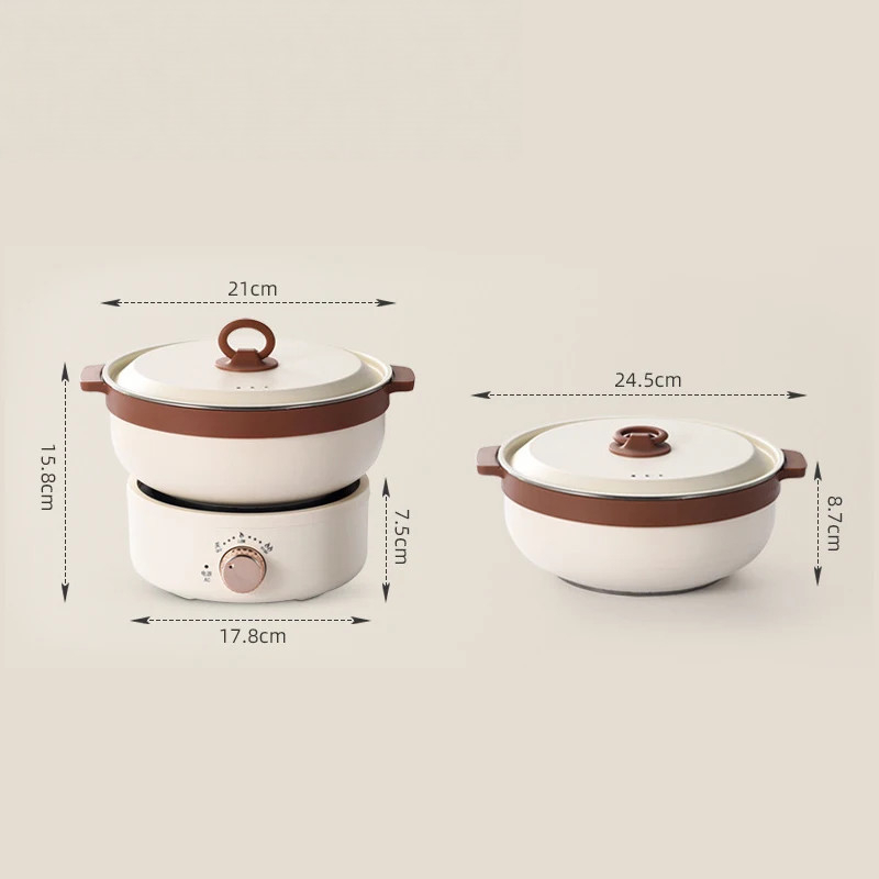 220V Electric Hot Pot 3L Portable Folding Electric Cooker Dormitory Student Pot Small Electric Hot Pot Travel Pot - Black Liner