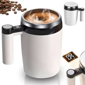 Magnetic Stirring Cup 304 Stainless Steel 400ml Rechargeable Automatic Magnetic Coffee Mug - White - Image 1