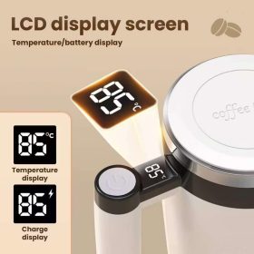 Magnetic Stirring Cup 304 Stainless Steel 400ml Rechargeable Automatic Magnetic Coffee Mug - White - Image 6