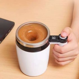 Magnetic Stirring Cup 304 Stainless Steel 400ml Rechargeable Automatic Magnetic Coffee Mug - White - Image 3