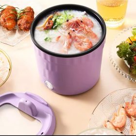 All-in-One Mini Ramen Cooker – Compact 1.5L Non-Stick Hot Pot, Easy Clean & Auto Shut-Off, Ideal for Late Night Snacks, Oatmeal & Soup - Red - Image 2
