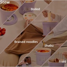 All-in-One Mini Ramen Cooker – Compact 1.5L Non-Stick Hot Pot, Easy Clean & Auto Shut-Off, Ideal for Late Night Snacks, Oatmeal & Soup - Red - Image 9