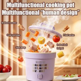 All-in-One Mini Ramen Cooker – Compact 1.5L Non-Stick Hot Pot, Easy Clean & Auto Shut-Off, Ideal for Late Night Snacks, Oatmeal & Soup - Red - Image 7