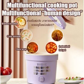 All-in-One Mini Ramen Cooker – Compact 1.5L Non-Stick Hot Pot, Easy Clean & Auto Shut-Off, Ideal for Late Night Snacks, Oatmeal & Soup - Red - Image 8