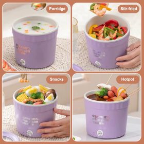 All-in-One Mini Ramen Cooker – Compact 1.5L Non-Stick Hot Pot, Easy Clean & Auto Shut-Off, Ideal for Late Night Snacks, Oatmeal & Soup - Red - Image 6